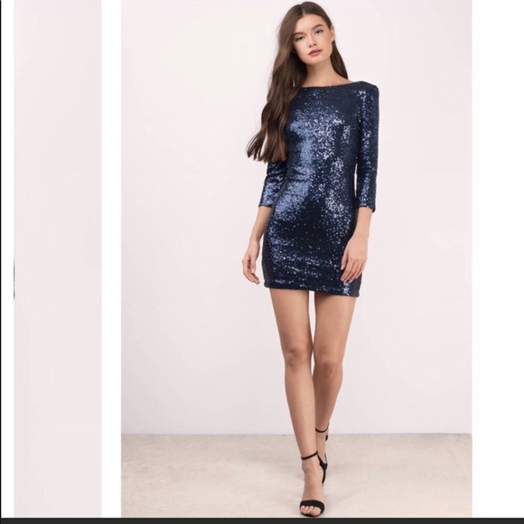 Tobi sparkler sequin mini dress - navy - Picture 1 of 8